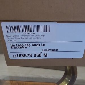 Clarks Women's Black Leather Un Loop Top Shoes